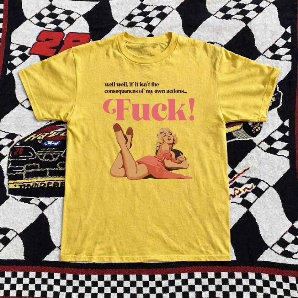 Pin-Up Girl T-Shirt - Bold  Graphic Tee Yellow